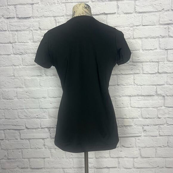 Rebook Play Dry Black Sports T-Shirt Women Size Medium - Picture 4 of 6